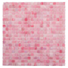 Soulscrafts Pink Square Glass Mosaic for Swimming Pool